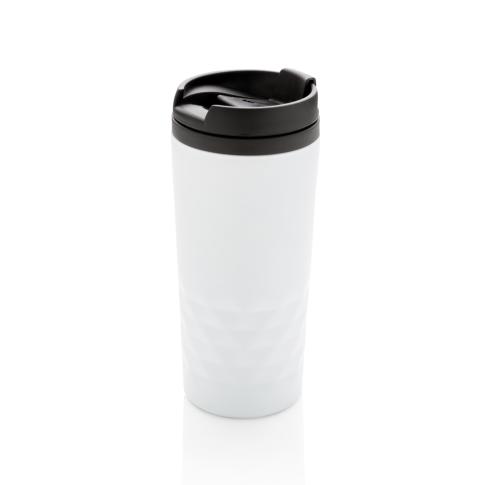 Priinted Stainless Steel Geometric Mug 350ml White