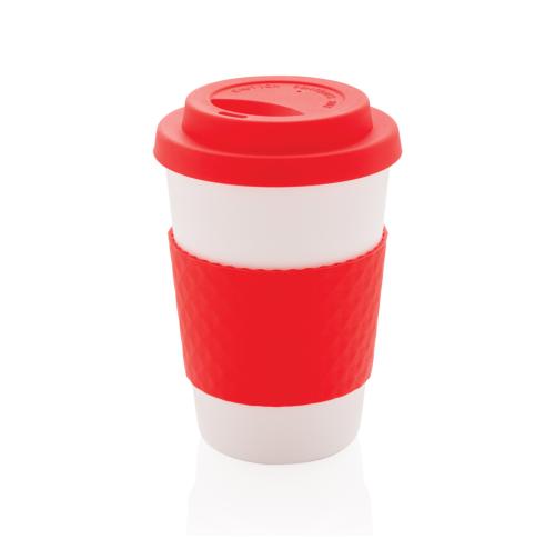 Custom Reusable Coffee Cup 270ml Red Custom Logo