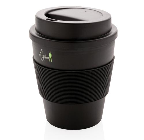Printed Reusable Coffee Cups With Screw Lid 350ml