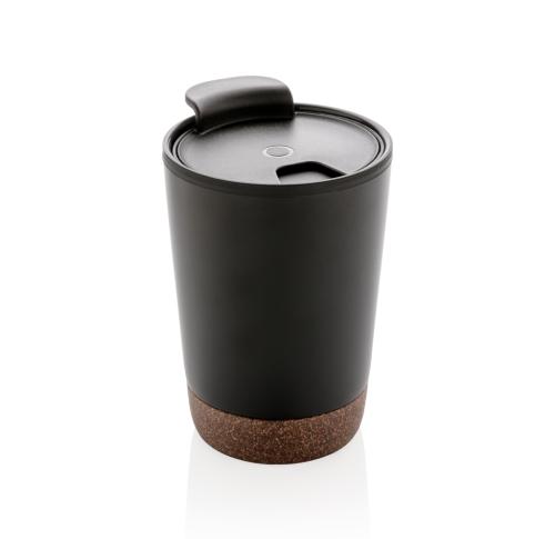 Cork Coffee Tumbler Double Walled 300ml - Black