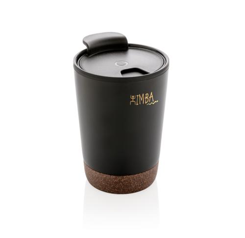 Cork Coffee Tumbler Double Walled 300ml - Black