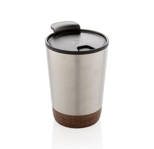 Promotioal Thermal Cork Coffee Tumblers 300ml Silver
