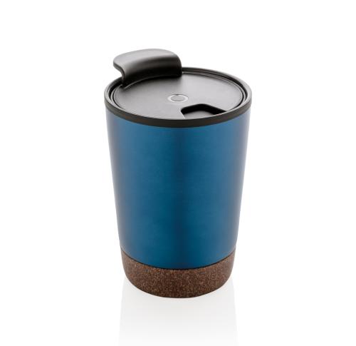 Promotional Logo Cork Coffee Takeaway Tumblers Blue 300ml