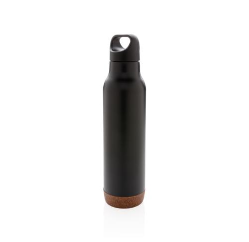 Cork Leakproof Vacuum Flasks 600ml Black Custom Logo