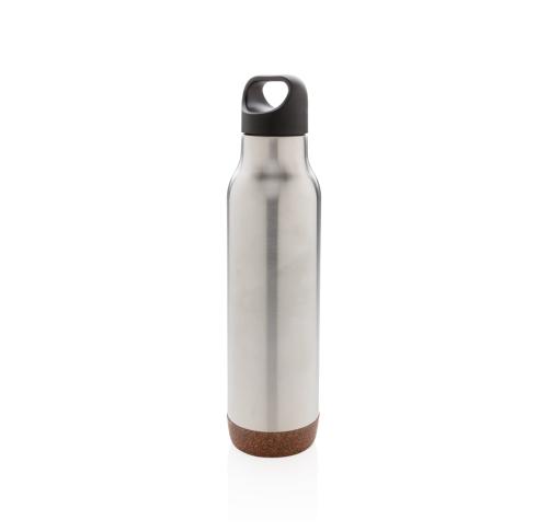 Cork Leakproof Vacuum Flask 600ml Silver Branded Logo