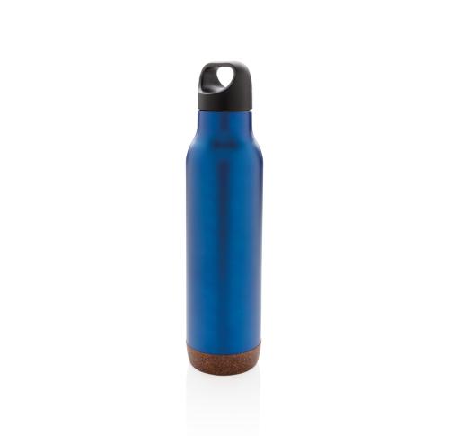 Promotional Printed Cork Leakproof Vacuum Flasks Blue 600ml 