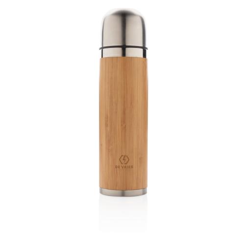Bamboo Vacuum Travel Flasks Printed Logo 400ml