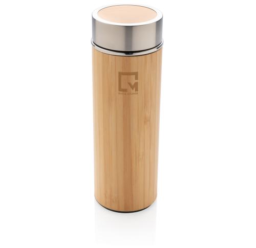 Leak proof bamboo vacuum bottle