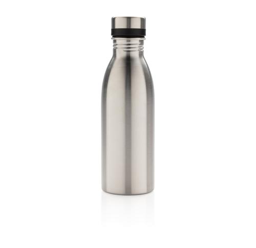 Printed Recycled Stainless Steel Deluxe Metal Water Bottle 500ml - Silver