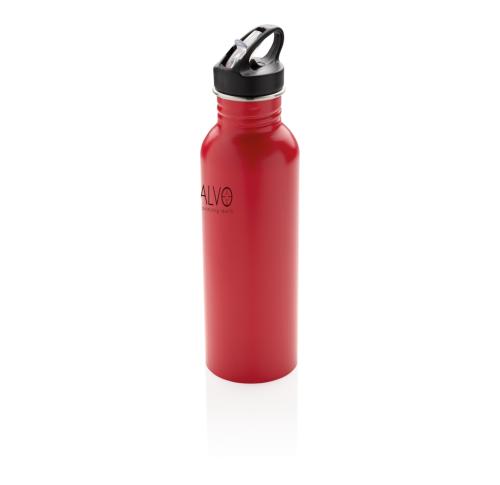 Custom Printed Deluxe Stainless Steel Metal Activity Sports Bottles - Red