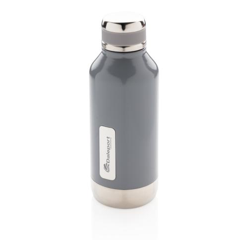 Leak Proof Vacuum Bottle With Logo Plate - Grey