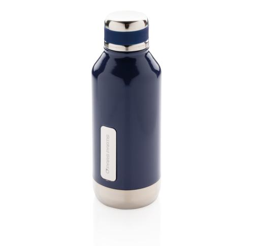Leak Proof Vacuum Bottle With Logo Plate - Blue