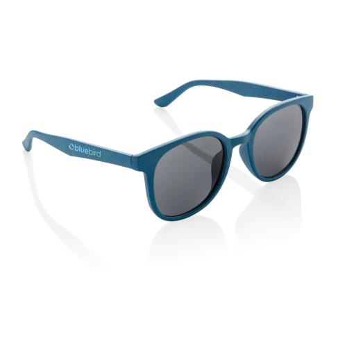 Custom Printed Wheat Straw Fibre Sunglasses - Blue