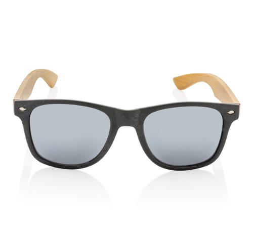Customised Wheat Straw And Bamboo Sunglasses - Blacl
