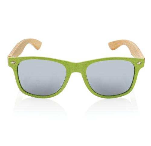 Printed Event Wheat Straw And Bamboo Sunglasses - Green