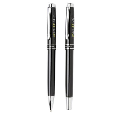 Swiss Peak Branded Heritage Ballpen and Rollerball Pen Set Custom Logo