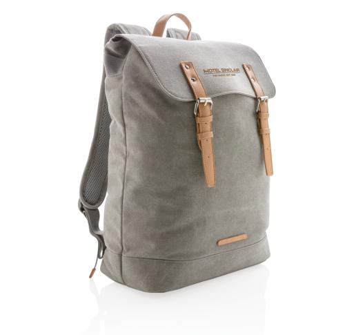 Canvas laptop backpack PVC free