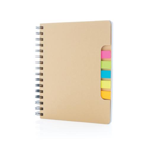 Printed A5 Kraft Spiral Notebooks With Sticky Notes
