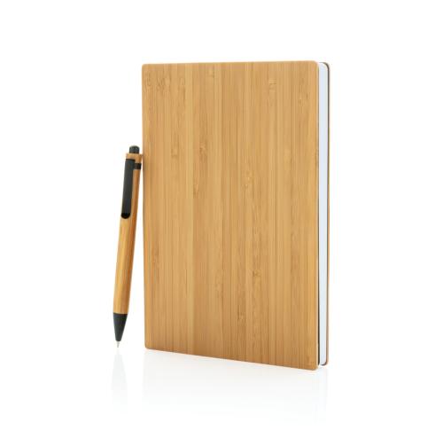 Custom Printed A5 Bamboo Notebook & Pen Sets