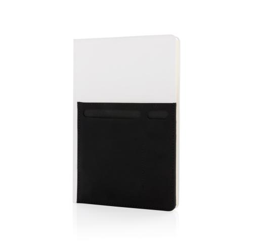 Custom Logo A5 Deluxe Notebooks With Smart Pockets - Black