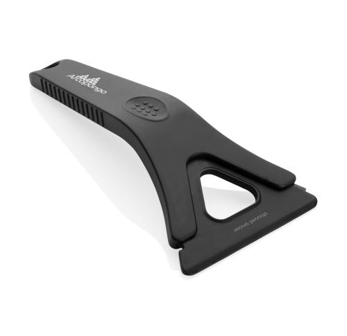 Branded Car 3-in-1 Ice Scraper - black