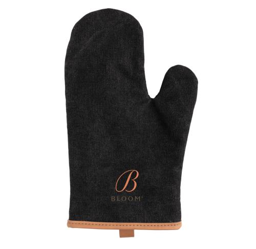 Custom Deluxe Canvas Oven Mitt Gloves - Black 