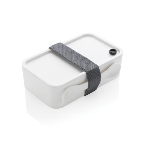 Branded PP Lunch boxes  With Spork White 