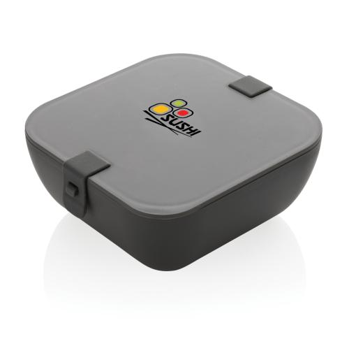 Branded PP Lunch boxes Square Dishwasher Safe - Anthracite