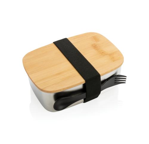 Printed Stainless Steel Lunchboxes With Bamboo Lid And Spork