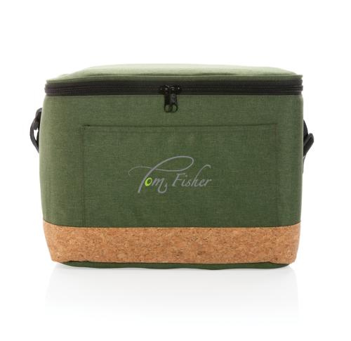 Branded Two Tone Cooler Bags With Cork Detail Impact AWARE™ XL RPET Green
