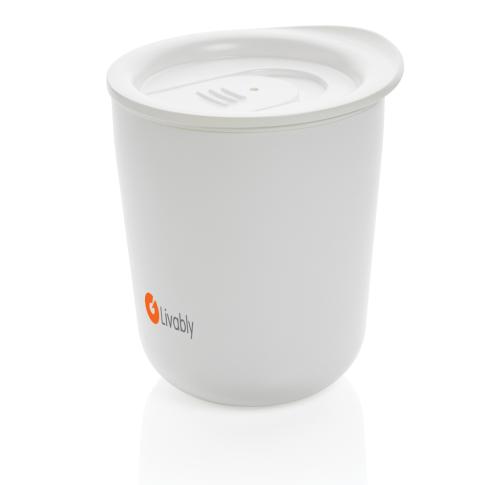 Simplistic Antimicrobial Coffee Tumbler - White