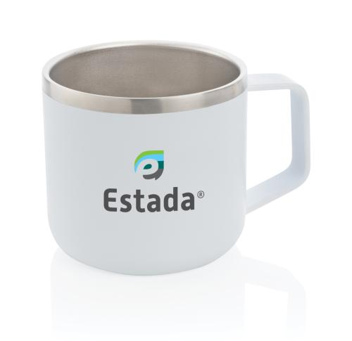 Printed Stainless Steel Camping Mug - White