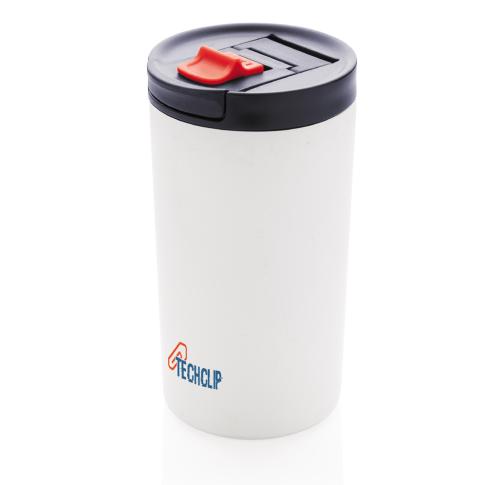 Promotional Double Wall Vacuum Leakproof Lock Travel Mugs 300ml White