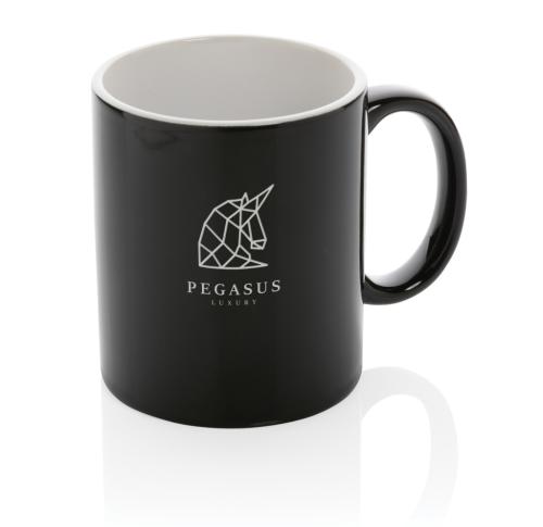 Printed Ceramic Classic Mugs - Black 350ml Dishwasher Safe