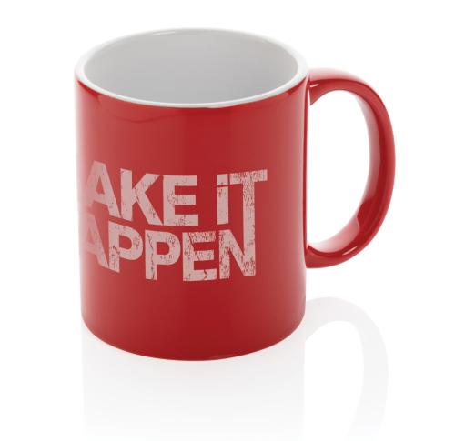 Ceramic Printed Classic Coffee Mugs 350ml - Red