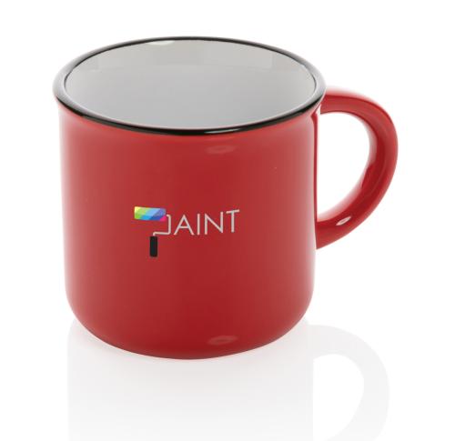 Custom Printed Red Vintage Ceramic Mugs