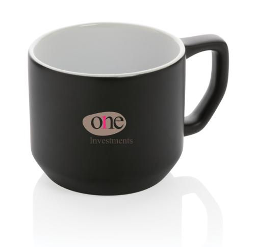 Promotional Ceramic Modern Mugs - Black 350ml