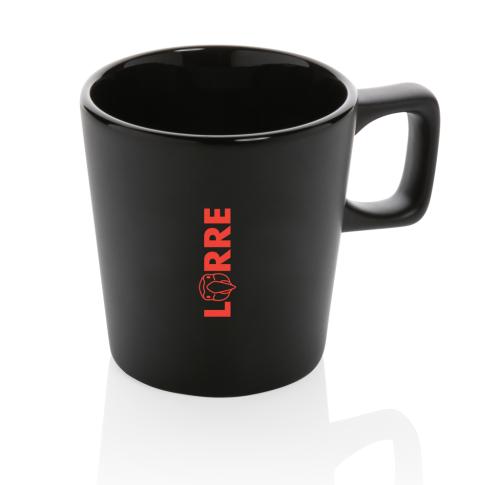 Branded Ceramic Modern Coffee Mugs - Black Dishwasher Safe