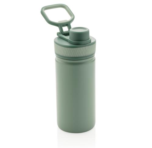 Printed Vacuum Stainless Steel Metal Bottle With Sports Lid 550ml Green