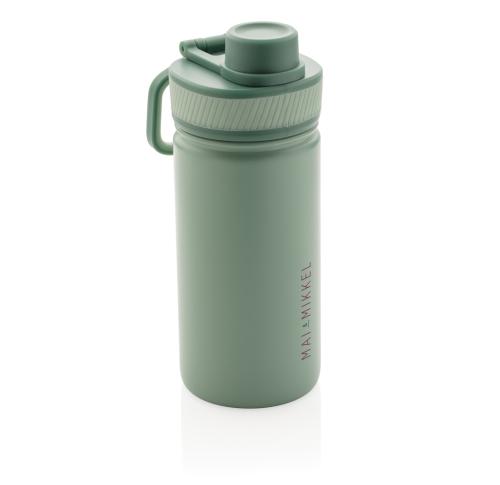 Printed Vacuum Stainless Steel Metal Bottle With Sports Lid 550ml Green