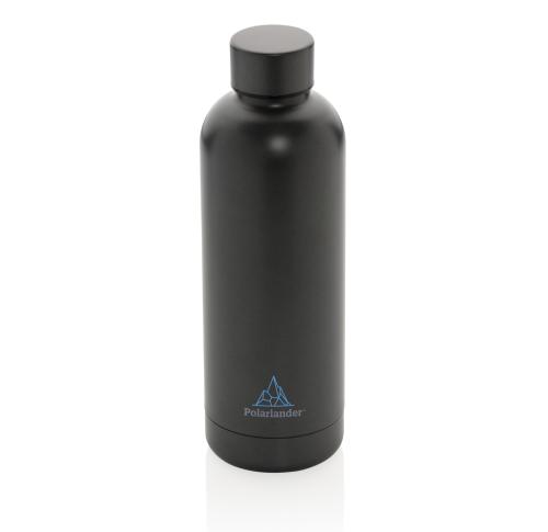 Branded Stainless Steel Metal Double Wall Vacuum Bottle Black