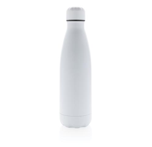 Branded Solid Colour Vacuum Insulated Stainless Steel Water Bottles 500 Ml - White Chilly Style
