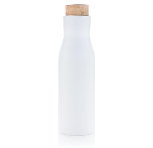 Branded Leakproof Vacuum Metal Bottle With Steel Lid 500ml White