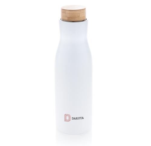 Branded Leakproof Vacuum Metal Bottle With Steel Lid 500ml White