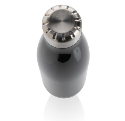 Promotional Leakproof Water Bottle With Stainless Steel Lid - Black