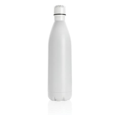 Promotional Solid Color Vacuum Insulated Stainless Steel Metal Water Bottles 1L White