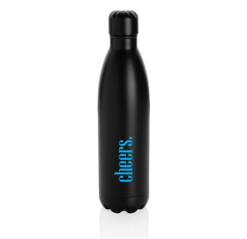 Custom Branded Solid Colour Vacuum Stainless Steel Bottles 750ml - Black