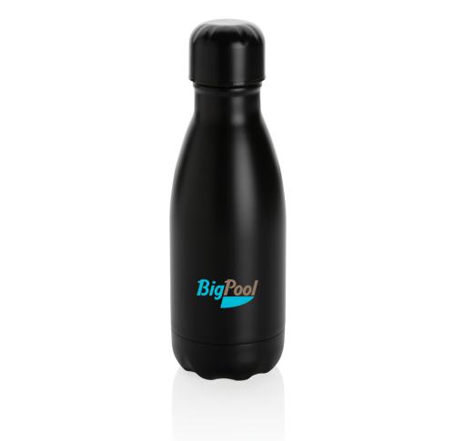 Solid Colour Vacuum Stainless Steel Bottle 260ml - Black