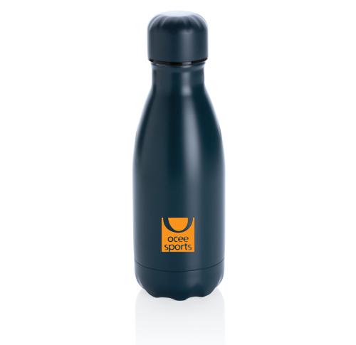 Branded Solid Colour Vacuum Stainless Steel Drinking Bottles 260ml - Blue