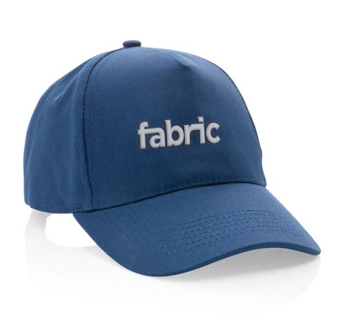 Branded  Recycled Cotton Baseball Cap With AWARE™ Tracer Impact 5panel 280gr Navy Blue